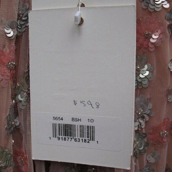 Mac Duggal 5654  Womens Blush Halter Back Floral Embellished Gown Dresss - Picture 16 of 16